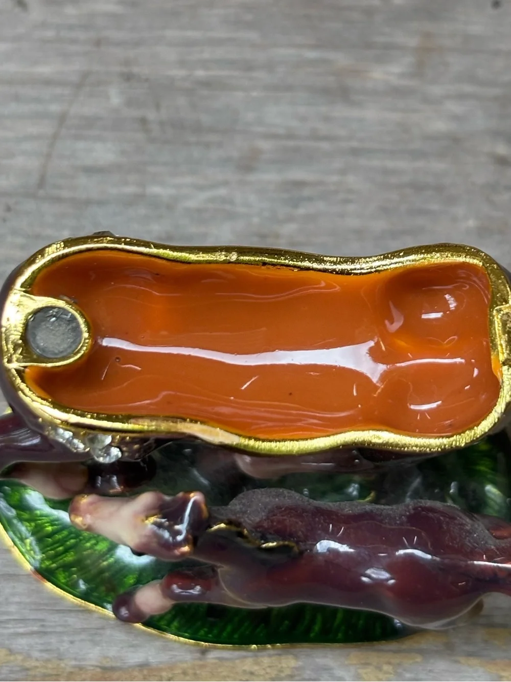 Mare & Foal Hand Painted Enameled Hinged Trinket Box with Crystal Accents 3”H